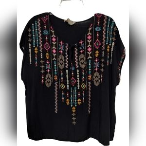 Savanna Jane Black with Colorful Embroidery